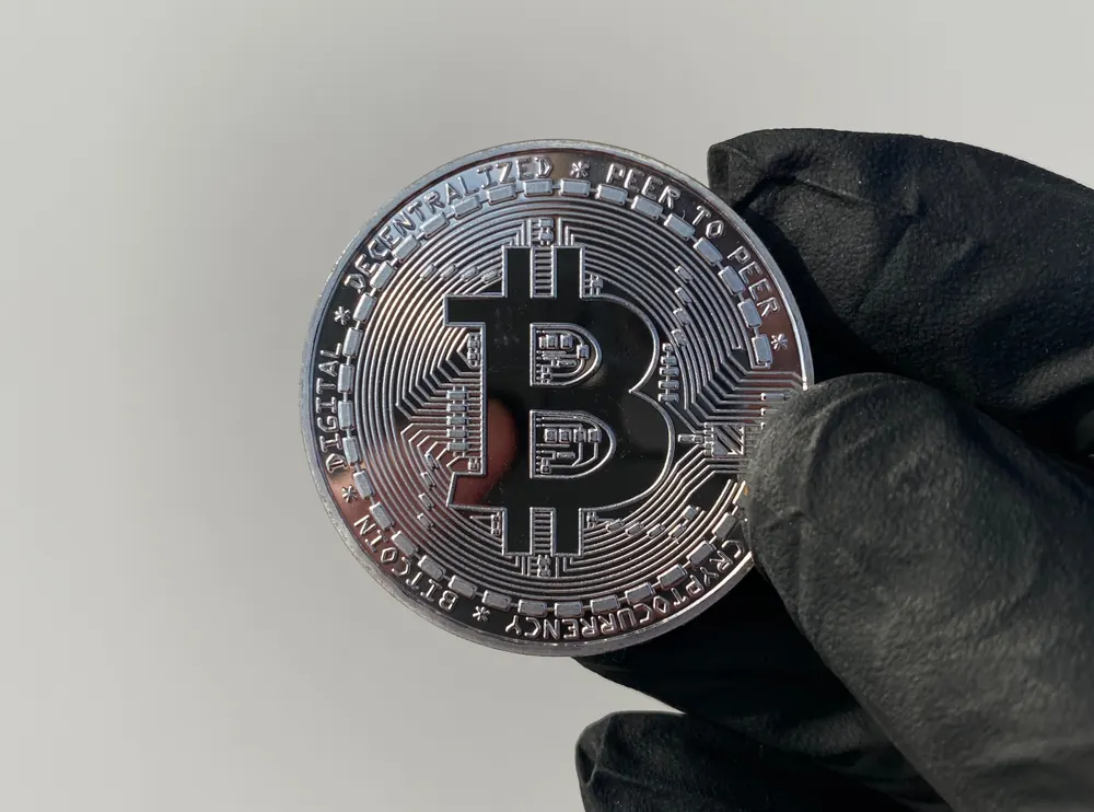 Bitcoin munt zilver
